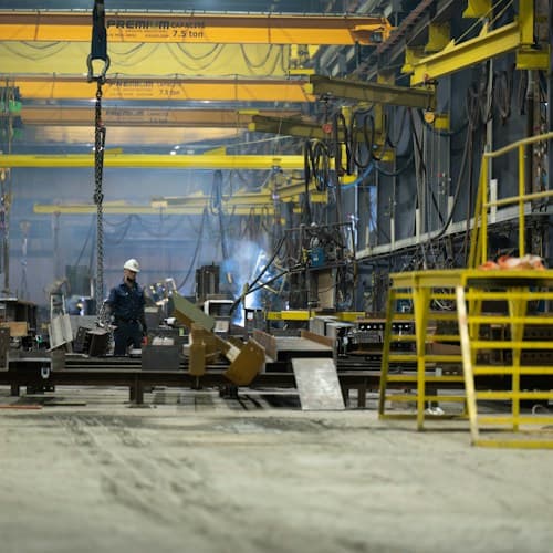 Industrial machinery in a factory